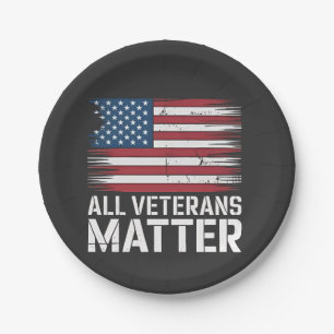All Veteran Matter American 4th Of July Patriotic  Paper Plate