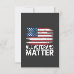 All Veteran Matter American 4th Of July Patriotic  Thank You Card