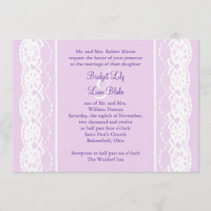All Vintage French Lace Wedding Invitation (lilac)