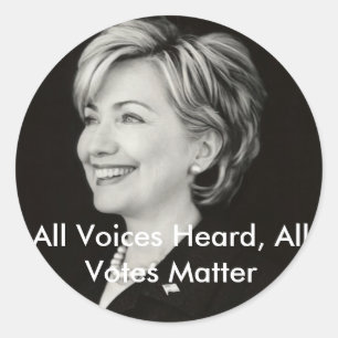 All Voices Heard, All Votes... Classic Round Sticker