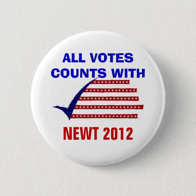ALL VOTES COUNT NEWT 2012 BUTTON (Front)