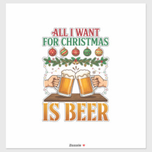 All Want Christmas Is Beer Toasting Mugs Ornaments