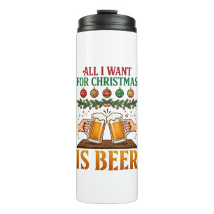 All Want Christmas Is Beer Toasting Mugs Ornaments