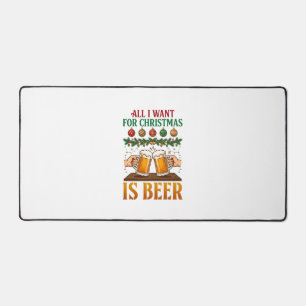 All Want Christmas Is Beer Toasting Mugs Ornaments Desk Mat