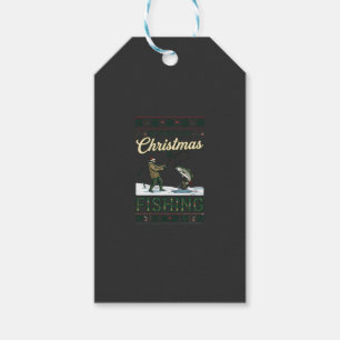 All Want Christmas Is Fishing Fisherman Fish Snowf Gift Tags