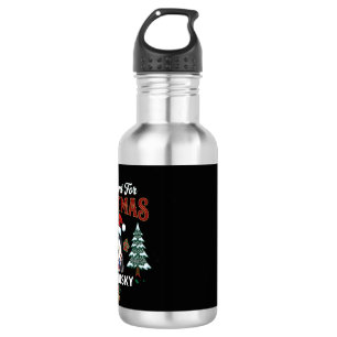 All Want Christmas Is Husky Dog Santa Hat 532 Ml Water Bottle
