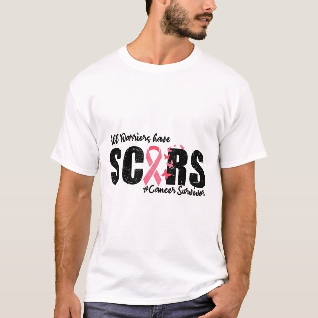 All Warriors Have Scars Breast Cancer Survivor Fig T-Shirt (Front)