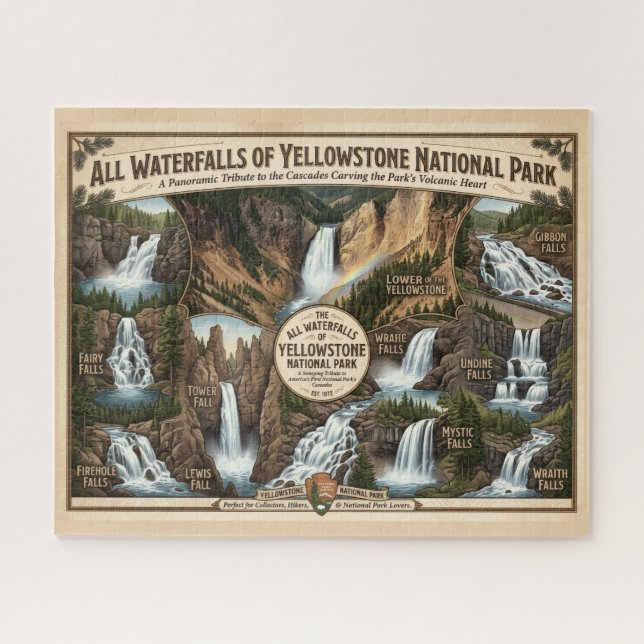 All Waterfalls of Yellowstone Jigsaw Puzzle (Horizontal)
