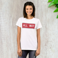 All Way Classic Red Traffic Street Sign 