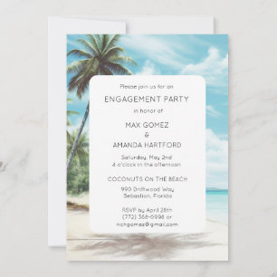 All We Need is Love Beach Engagement Party Invitation