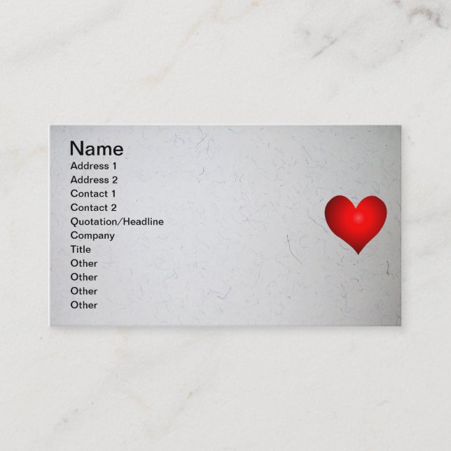 All We Need is Love Business Card (Front)