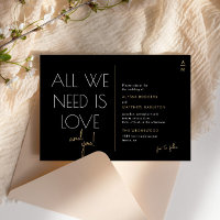 All We Need is Love | Modern Black + Gold Wedding