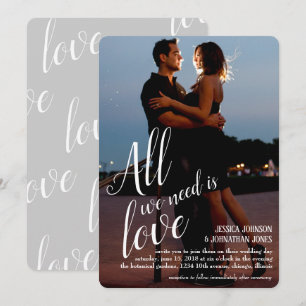 All We Need Is Love Photo Wedding Invitation