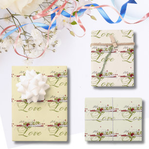 All we need is Love Wedding Wrapping Paper Sheet
