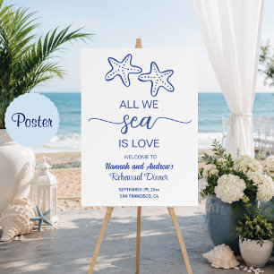 All We Sea is Love Rehearsal Dinner Welcome Poster