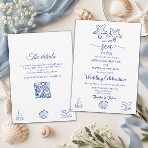 All We Sea is Love Sea Life All in One Wedding Invitation