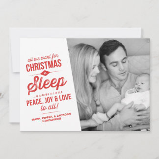 All We Want For Christmas Is Sleep | Photo Card