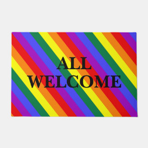  All Welcome  LGBT Colours Doormat