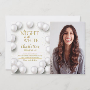 All White Birthday Party A Night In White Photo Invitation