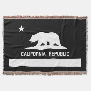 All White Cali Flag Woven Throw Blanket