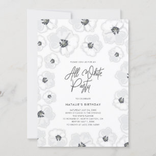 All White Summer Party Invitation