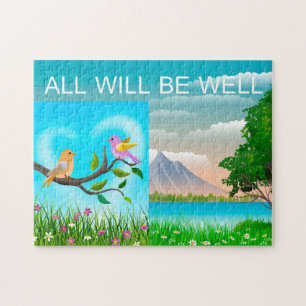 All Will Be Well Love Birds Mountain Nature, Age 8 Jigsaw Puzzle