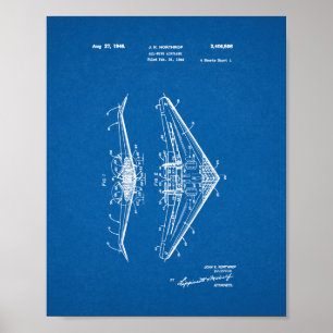 All-wing Aeroplane Patent - Blueprint Poster