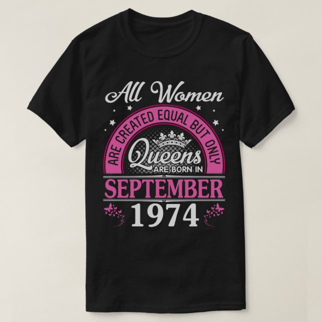 All Women Are Created Equal But Only Queens Are Bo T-Shirt (Design Front)