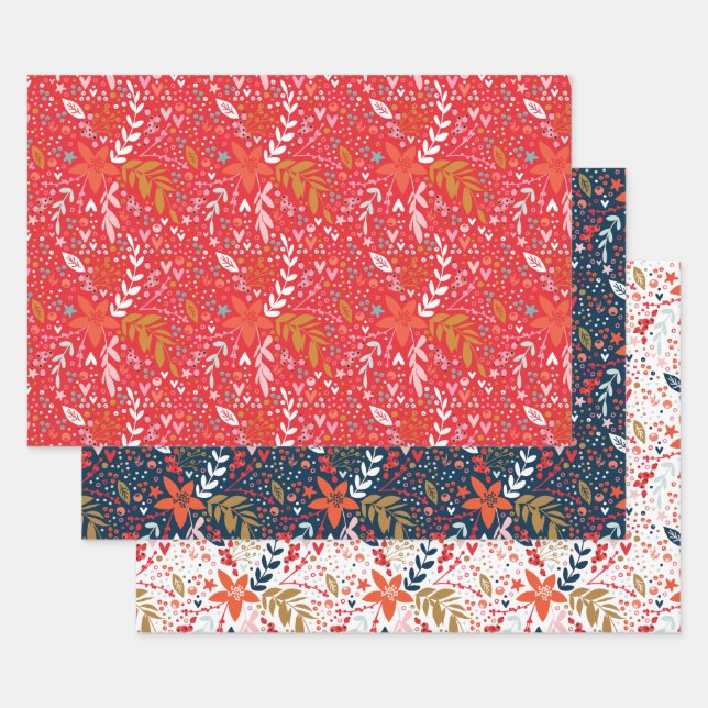 All Year Festive Botanicals Wrapping Paper Sheet (Set)