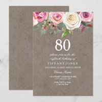All Years Vintage White & Pink Roses Birthday