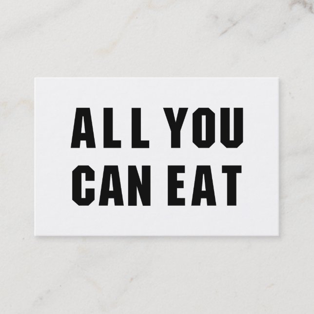 ALL YOU CAN EAT BUSINESS CARD (Front)