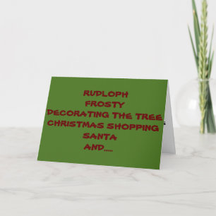 ALL YOU NEED AT CHRISTMAS "IS ME" ADULT CHRISTMAS HOLIDAY CARD