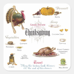 All You Need For a Thanksgiving Feast Square Sticker