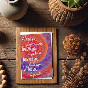All You Need Inspirational Modern Red Purple Card