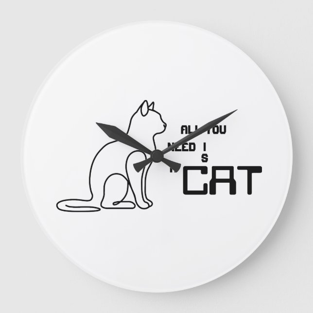 All You Need Is A Cat Cute Cat Lover Wall Clock Mi (Front)