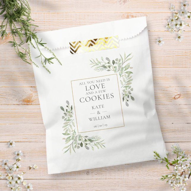 All You Need Is A Cookie Greenery Wedding Favour Bags (Creator Uploaded)