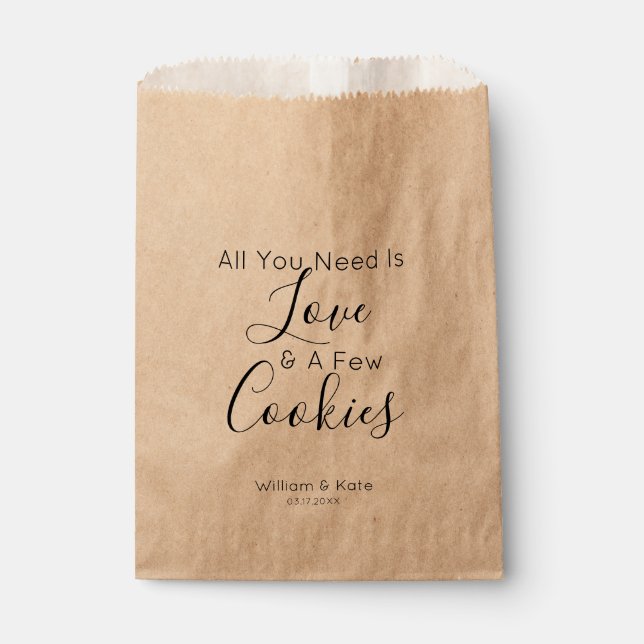 All You Need is A Cookie Wedding Favour Bag (Front)