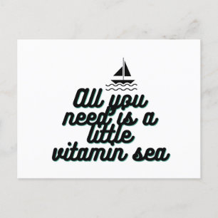 All you need is a little vitamin sea holiday postcard