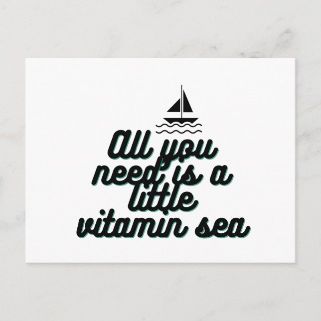 All you need is a little vitamin sea holiday postcard (Front)