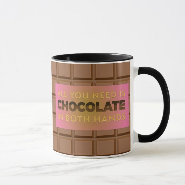 All You Need is Chocolate Humourous Coffee Mug (Right)