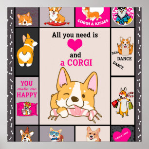 All You Need Is Corgi Blanket Poster