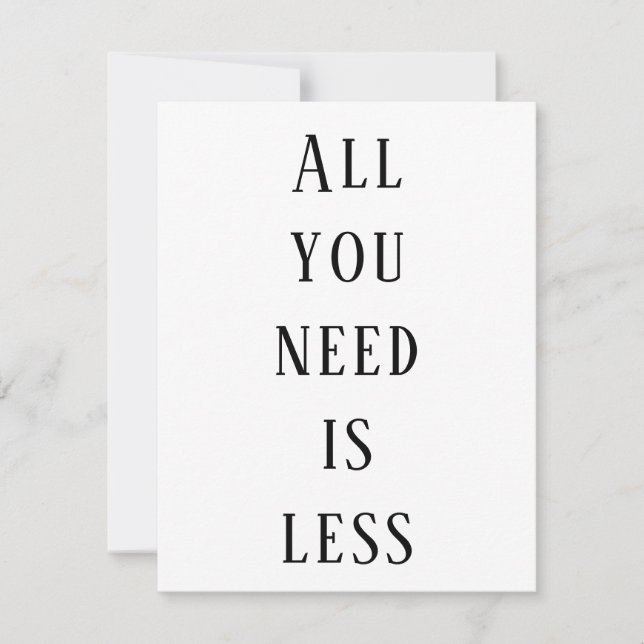 All you need is less (Front)