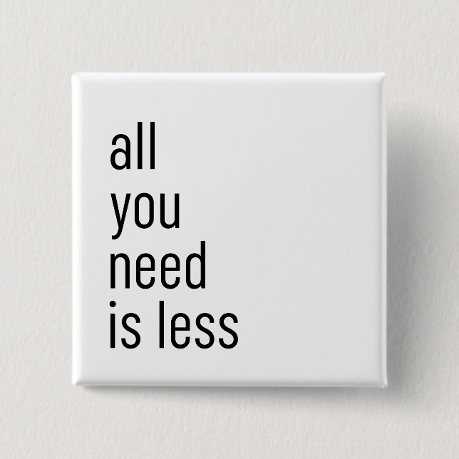 All you need is less 15 cm square badge (Front)