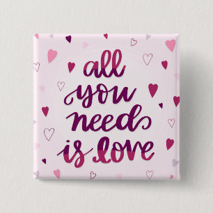 All You Need Is Love 15 Cm Square Badge