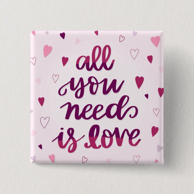 All You Need Is Love 15 Cm Square Badge (Front)