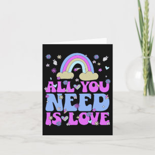 All You Need Is Love 60s 70s Retro Groovy Hippie C Card