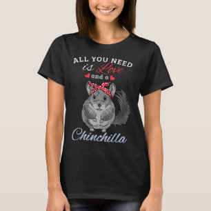 All You Need Is Love & A Chinchillas Retro Hearts T-Shirt