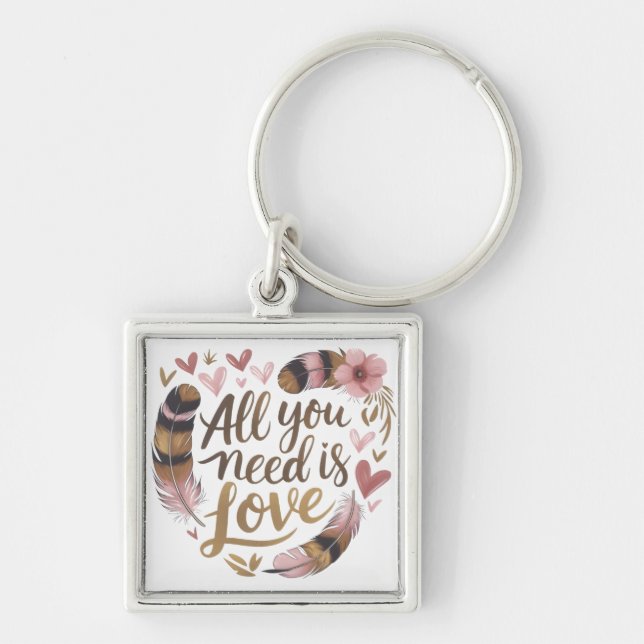 All You Need Is Love – A Gentle Boho Whisper Key Ring (Front)