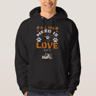 "All You Need is Love and a .Cat" lover Hoodie