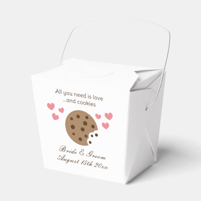 All you need is love and a cookies trendy wedding favour box (Front Side)